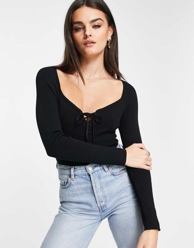 Top en maille avec décolleté en caur et laçage à l'avant - Asos Design - Modalova