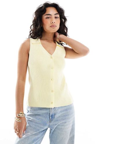 Top en maille ctele avec col - Babeurre - Asos Design - Modalova