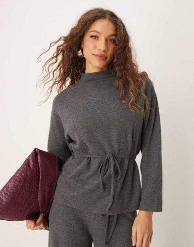 Top long ultra doux à col montant et liens noués à la taille - Asos Design - Modalova