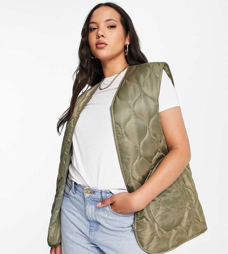 ASOS DESIGN Tall - Veste sans manches matelassée en nylon - Kaki - Asos Tall - Modalova