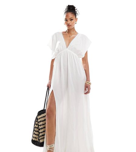 Tall - Faye - Robe de plage longue à manches évasées avec lien noué sur la taille - Asos Design - Modalova