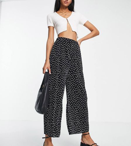 ASOS DESIGN Tall - Jupe-culotte ample et plissée à pois - Noir et blanc - Asos Tall - Modalova