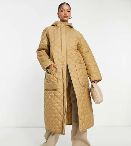 ASOS DESIGN Tall - Manteau matelassé long - Camel - Asos Tall - Modalova