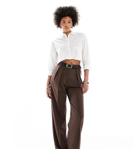 ASOS DESIGN Tall - Pantalon large ajusté - Marron - Asos Tall - Modalova