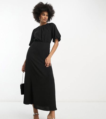 ASOS DESIGN Tall - Robe mi-longue à manches bouffantes avec liens à la taille - Asos Tall - Modalova