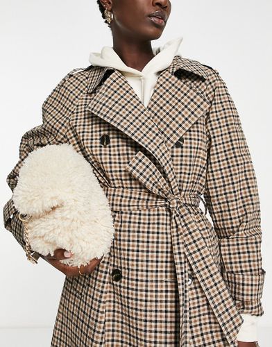 Trench-coat à carreaux - Marron - Asos Design - Modalova