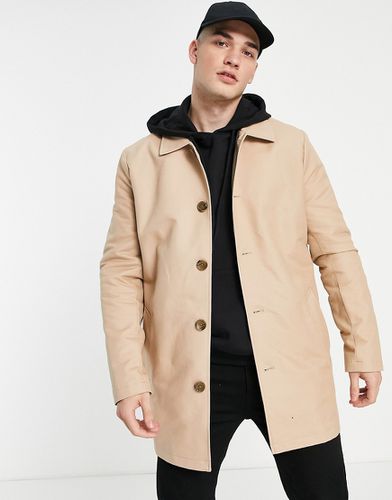 taupe Coton ASOS pour homme en coloris Neutre Trench droit imperméable Homme Vêtements Manteaux Imperméables et trench coats 