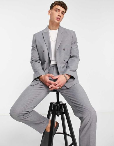 Veste de costume coupe ajustée à double boutonnage - Gris - Asos Design - Modalova