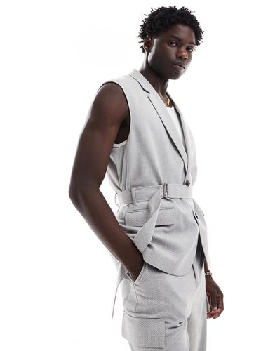 Veste de costume coupe slim sans manches micro texturée - Asos Design - Modalova
