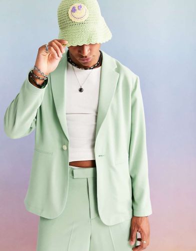 Veste de costume oversize douce style décontracté en crêpe - menthe - Asos Design - Modalova