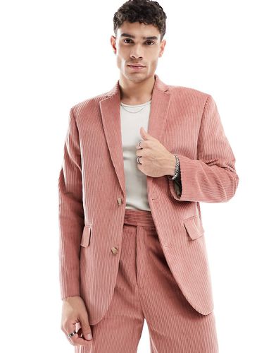 Veste de costume oversize en velours côtelé - Rose corail - Asos Design - Modalova