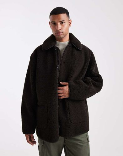 Veste d'entraneur imitation peau de mouton - Asos Design - Modalova