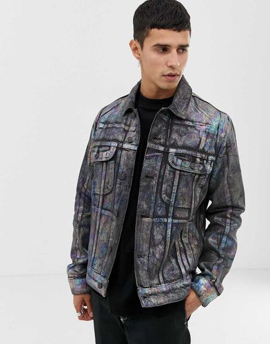 Veste en jean à imprimé métallisé - Asos Design - Modalova