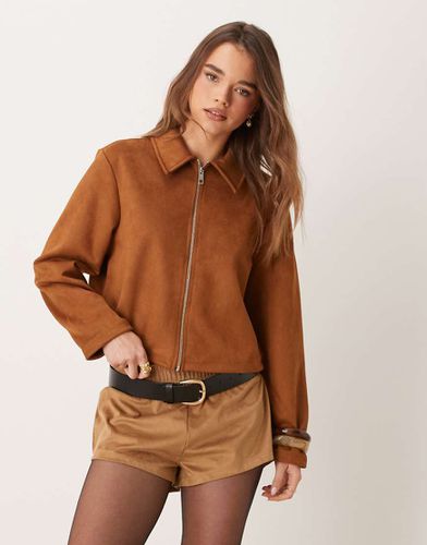 Veste en suédine avec col - Fauve - Asos Design - Modalova