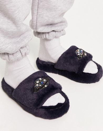 Zane - Chaussons façon claquettes épais à motif planète ornementé - Asos Design - Modalova