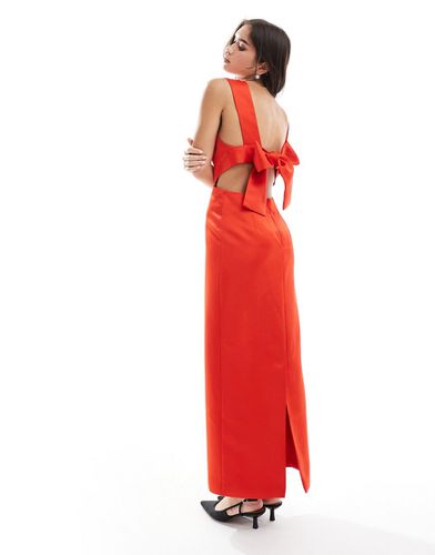 Robe longue nouée dans le dos à découpe - Rouge - Asos Edition - Modalova