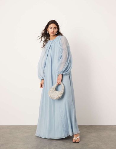 Robe longue en mousseline à manches bouffantes - Bleu poudré - Asos Edition - Modalova