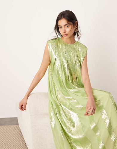 Robe longue plissée à sequins sur l'ensemble - Asos Edition - Modalova