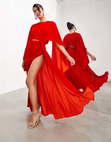 Robe longue style grec en velours avec manches évasées oversize et découpe - Asos Edition - Modalova