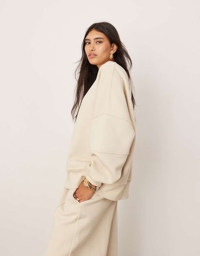 Sweat épais de qualité supérieure avec surpiqûres - Grège - Asos Edition - Modalova