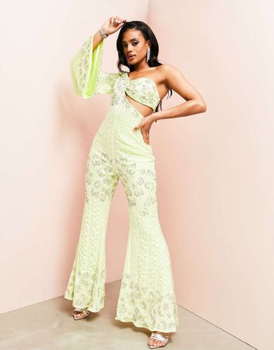 Combinaison évasée à ornements avec manches larges - Citron - Asos Luxe - Modalova