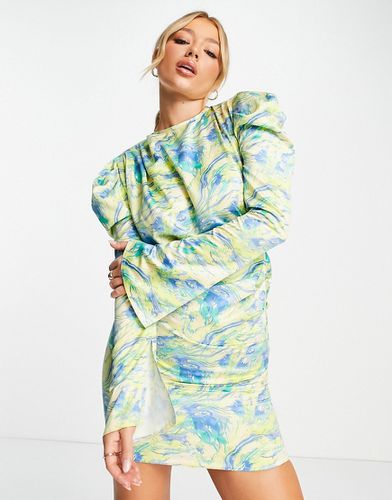 Robe courte en satin drapé avec découpe à la taille - Asos Luxe - Modalova