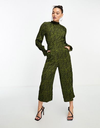 Combinaison style jupe-culotte à col montant et imprimé animal - Ax Paris - Modalova