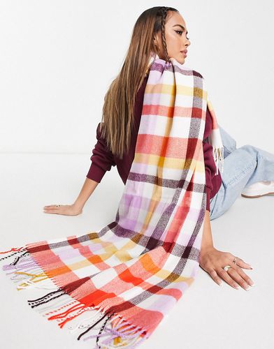 Écharpe avec franges à carreaux de couleurs vives - Boardmans - Modalova