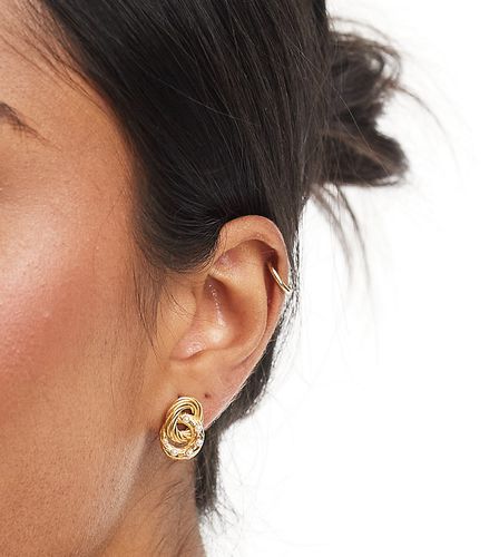 Cordelia - Boucles d'oreilles effet torsadé en acier inoxydable plaqué or avec perles - Bohomoon - Modalova