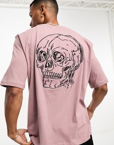 T-shirt manches courtes à motif crâne - Mauve - Bolongaro Trevor - Modalova