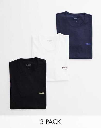 BOSS - Bodywear - Lot de 3 t-shirts classiques - Noir, bleu marine et blanc - Boss Bodywear - Modalova