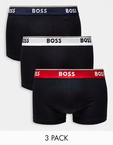 Power - Lot de 3 boxers à taille contrastante - Noir - Boss Bodywear - Modalova