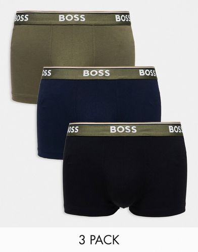 Boss - Bodywear Power - Lot de 3 boxers - Noir, vert et bleu - Boss Bodywear - Modalova