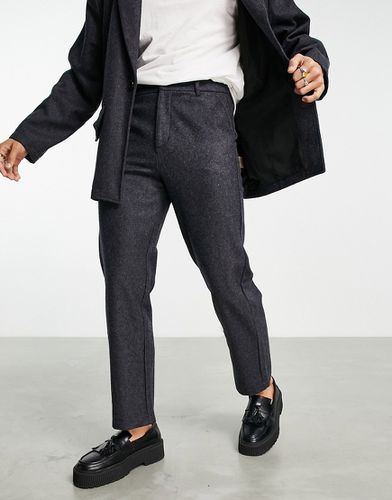 Pantalon de costume fuselé longueur cheville en laine brossée - Bando - Modalova