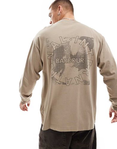 T-shirt manches longues à imprimé carte - Loup - Barbour International - Modalova