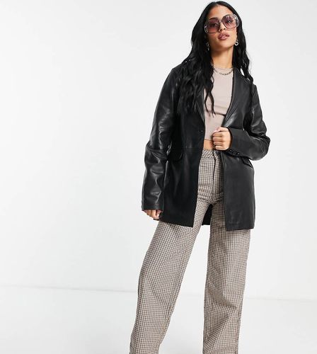 Barney's Originals Tall - Blazer coupe carrée en cuir véritable - Barney s Original Tall - Modalova