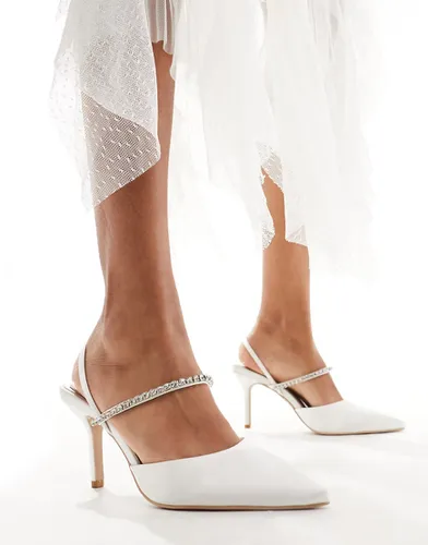 Elisa - Chaussures de mariée à talon avec bride ornementée - Ivoire - Be Mine - Modalova
