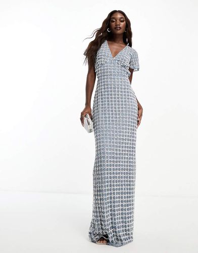 Robe longue ornementée avec ouverture goutte d'eau au dos - Gris ardoise - Beauut - Modalova