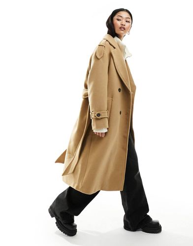 Trench-coat en laine - Camel - Bershka - Modalova