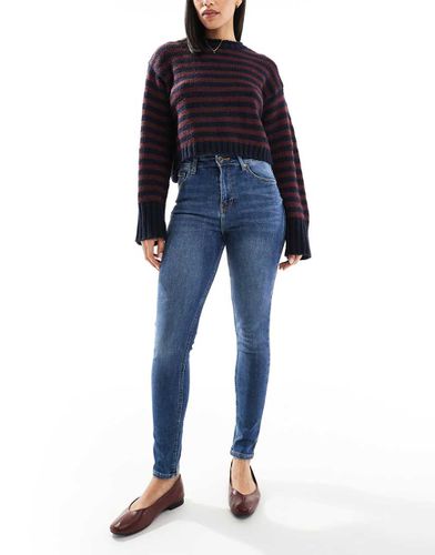 Jean skinny à taille haute - foncé délavé - Bershka - Modalova