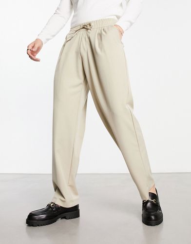 Pantalon ample habillé - Beige - Bershka - Modalova