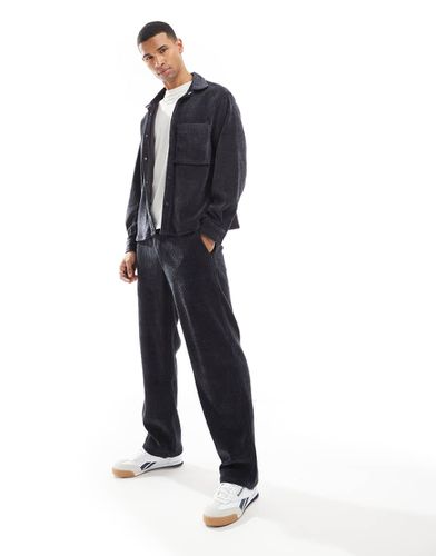 Pantalon baggy d'ensemble en velours côtelé - délavé - Bershka - Modalova