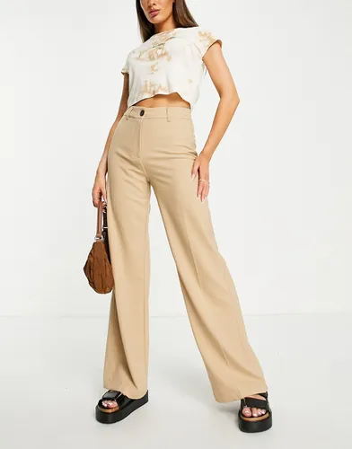 Pantalon large habillé coupe dad - Camel - Bershka - Modalova