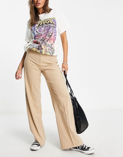 Pantalon large habillé coupe dad - Camel - Bershka - Modalova