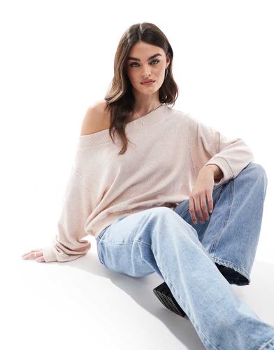 Pull oversize à épaules dénudées - pastel - Bershka - Modalova