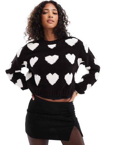 Pull épais à motif caurs - Bershka - Modalova