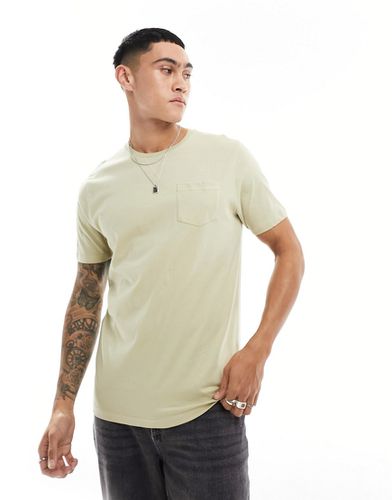 T-shirt ras de cou avec poche - olive pâle - Brave Soul - Modalova