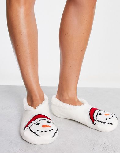 Chaussons-chaussettes à motif bonhomme de neige de Noël - Brave Soul - Modalova