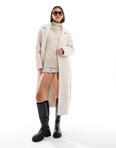 Manteau ceinturé élégant en bouclé - Crème - Brave Soul - Modalova