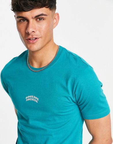 T-shirt à logo imprimé au centre - Bleu turquoise - Good For Nothing - Modalova